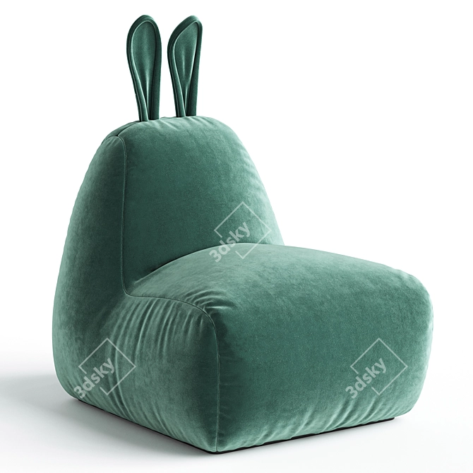 Bunny Big Velvet Beanbag Chair 3D model image 2