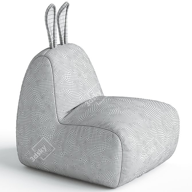 Bunny Big Velvet Beanbag Chair 3D model image 5