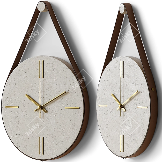 Concrete Wall Clock | 3Ds Max Mesh 3D model image 1