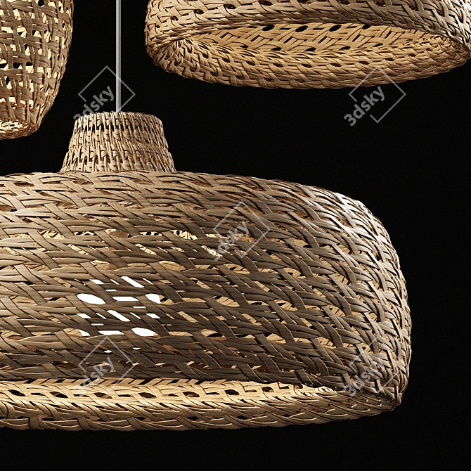 Rattan Pendant Lights Trio\Carbona 3D model image 2