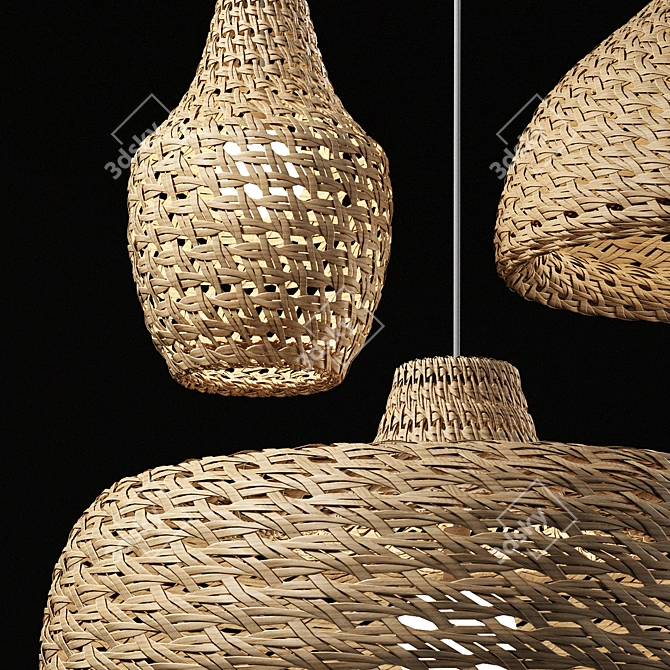 Rattan Pendant Lights Trio\Carbona 3D model image 3