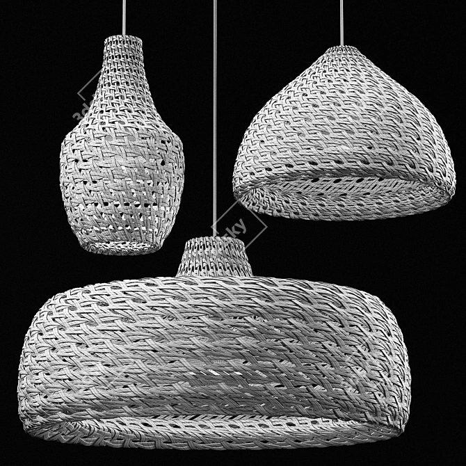 Rattan Pendant Lights Trio\Carbona 3D model image 5