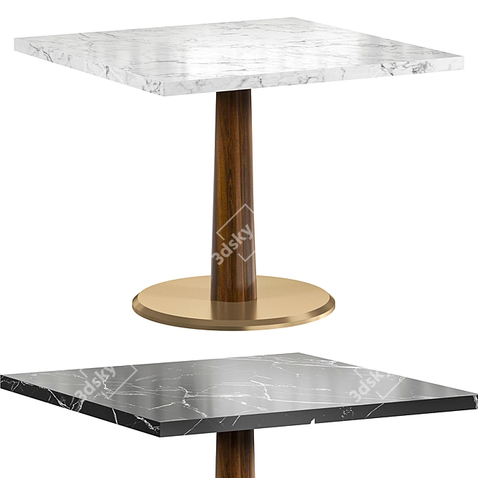 Modern Square Faux Marble Table 3D model image 1