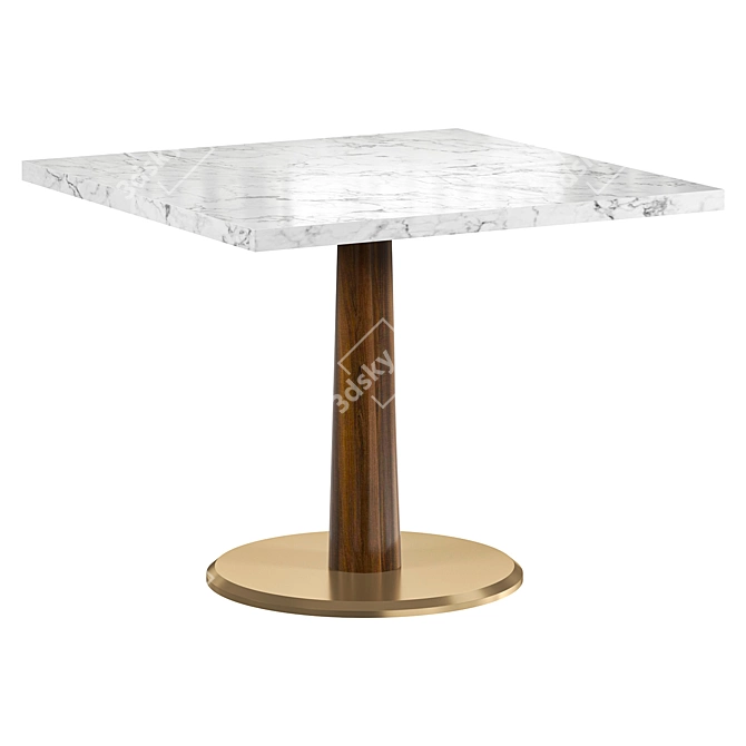 Modern Square Faux Marble Table 3D model image 2