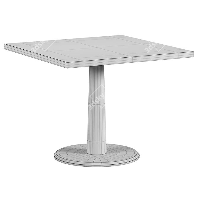 Modern Square Faux Marble Table 3D model image 4