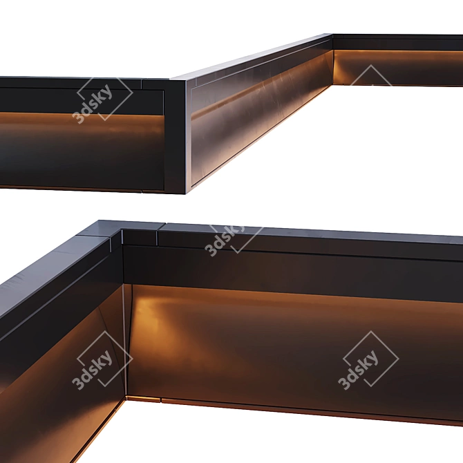 LED Lighted Base Molding 3D model image 1