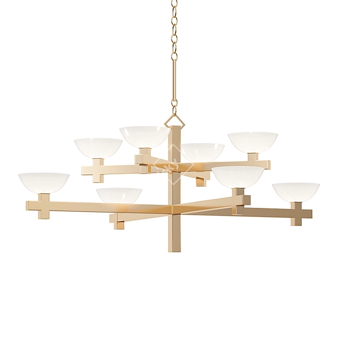 Elegant Gold Chandelier Lighting 3D model image 1