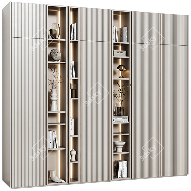 Minimalist Modular Cabinets in Contemporary Style 3D model image 1