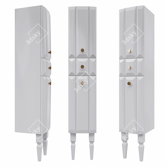 Elegant Aima White Closet 3D model image 1