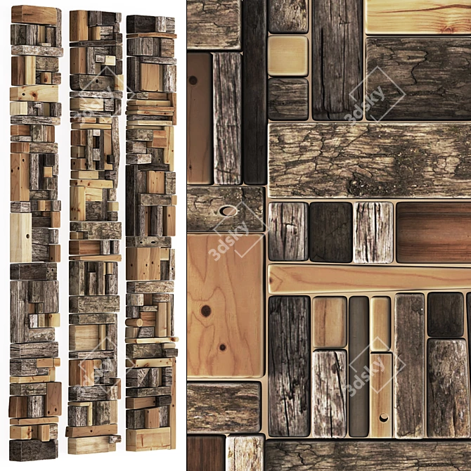 Modern Wood Panel Texture Set 3D model image 1