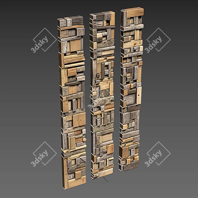 Modern Wood Panel Texture Set 3D model image 4