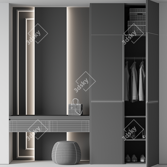 Organized Entryway Set 3D model image 3