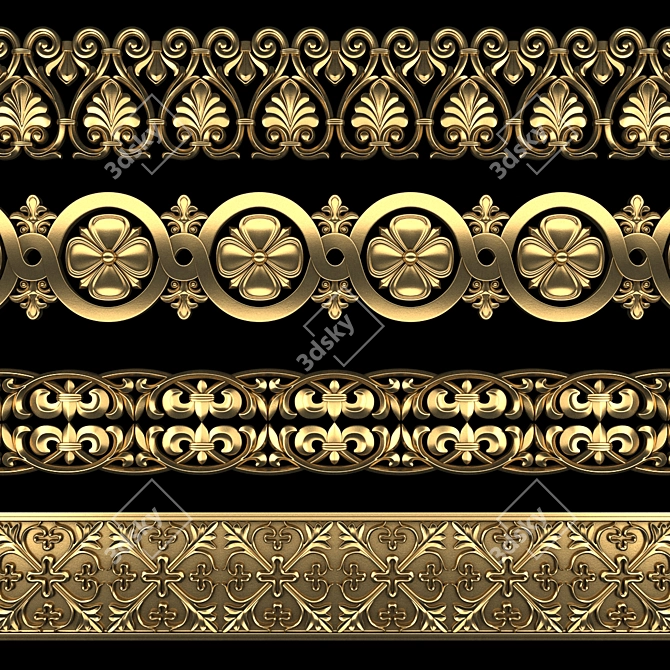 Elegant Path Ornament Pack 3D model image 1