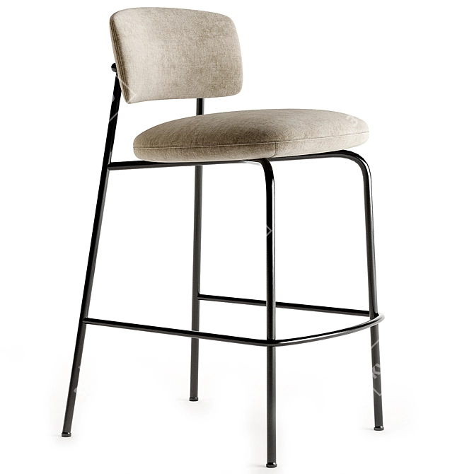 Modern Comfortable Aloa Bar Stool 3D model image 1