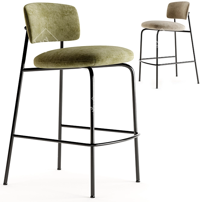 Modern Comfortable Aloa Bar Stool 3D model image 4