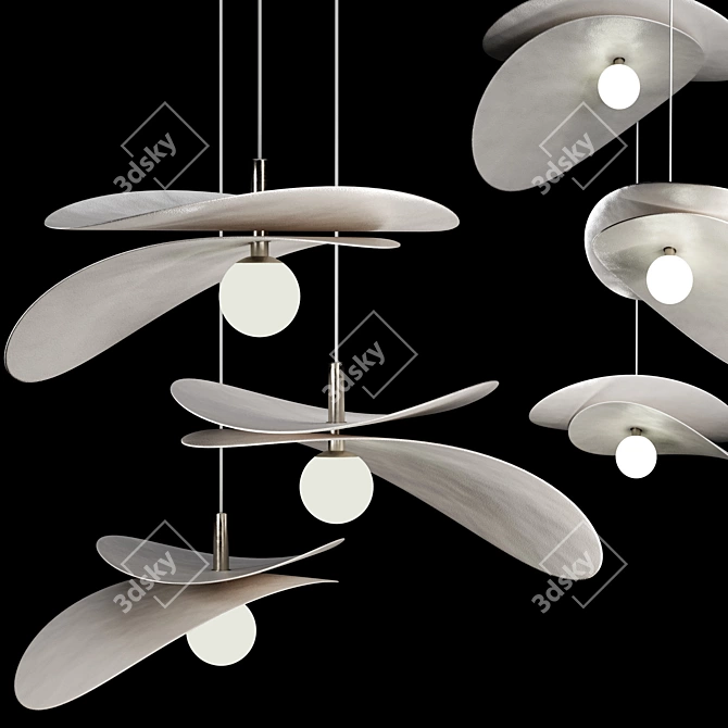 Ceramic Pendant Light Trio 3D model image 1