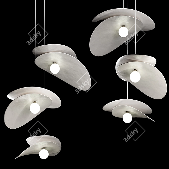 Ceramic Pendant Light Trio 3D model image 3