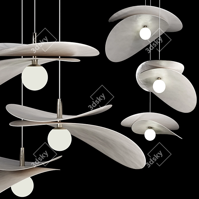 Ceramic Pendant Light Trio 3D model image 4