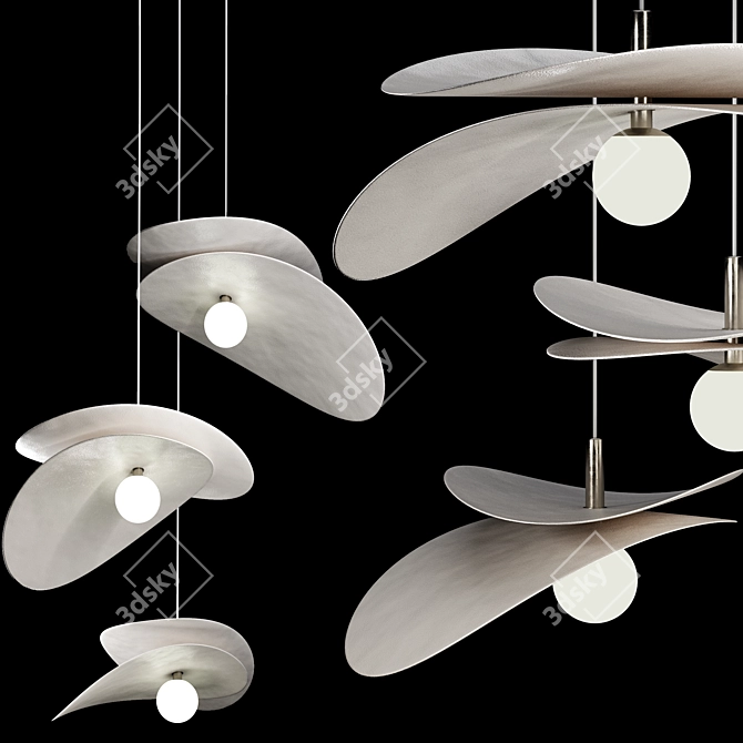 Ceramic Pendant Light Trio 3D model image 5