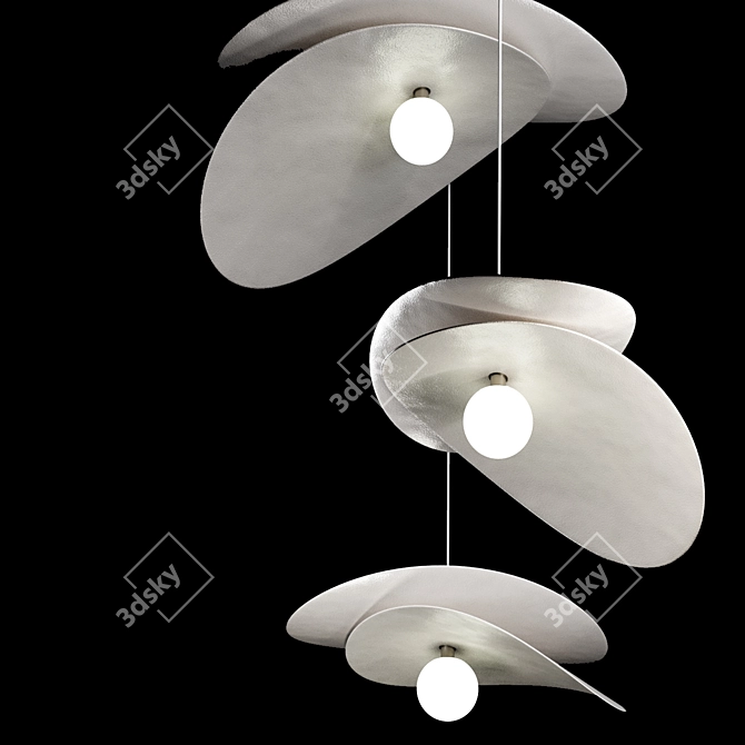 Ceramic Pendant Light Trio 3D model image 6