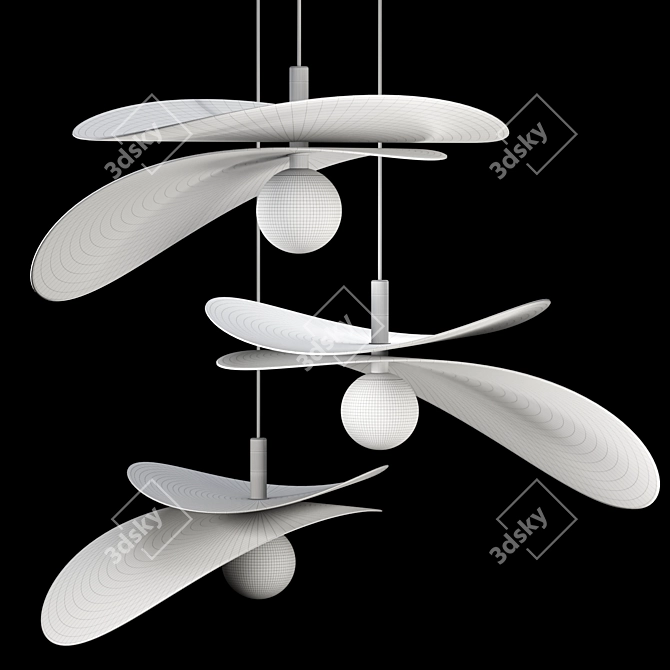 Ceramic Pendant Light Trio 3D model image 7