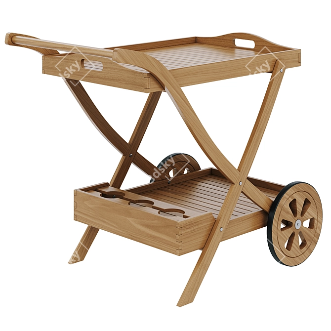 Elegant Outdoor Cart for Entertaining 3D model image 2