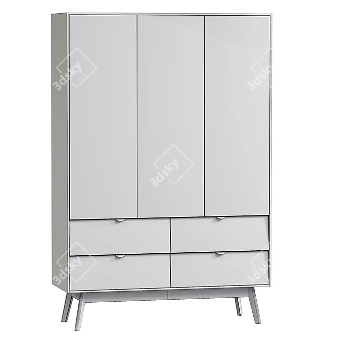 Lesli-3 Sky Wardrobe Furniture 3D model image 2