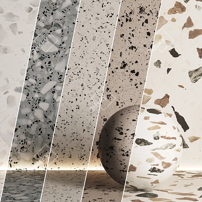 5 Terrazzo Textures Set #04 3D model image 1