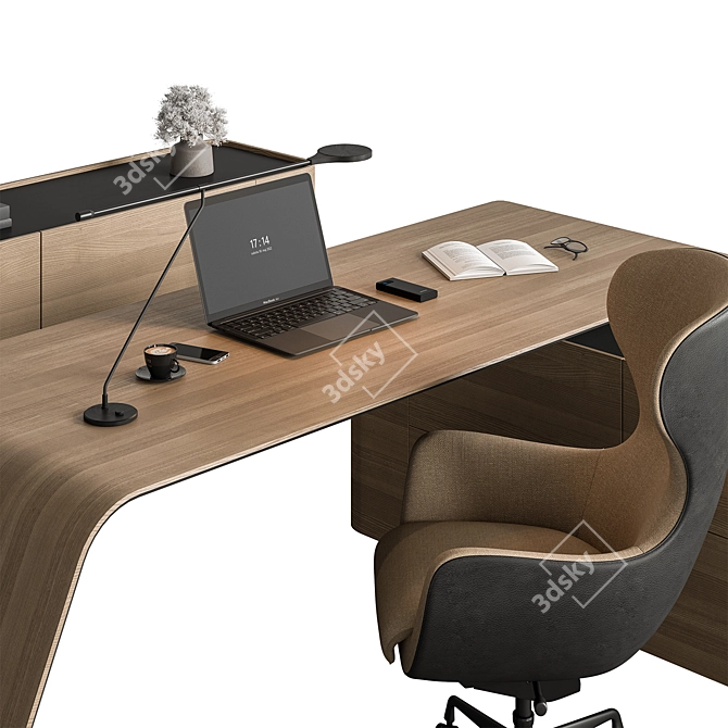 Executive Office Furniture Set 3D model image 4