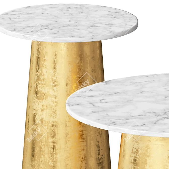 Sleek Marble Coffee Table 3D model image 2