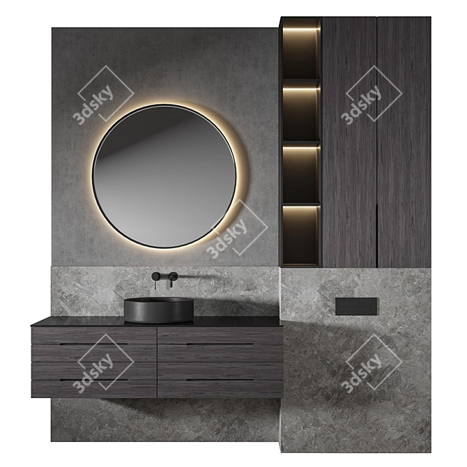 Luxury Bathroom 3D Model Set 3D model image 1