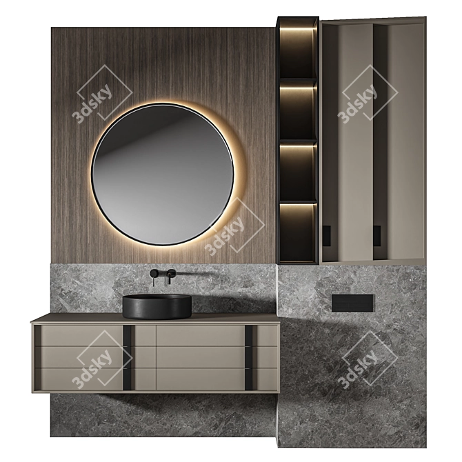 3D Luxury Bathroom Model Set 3D model image 1