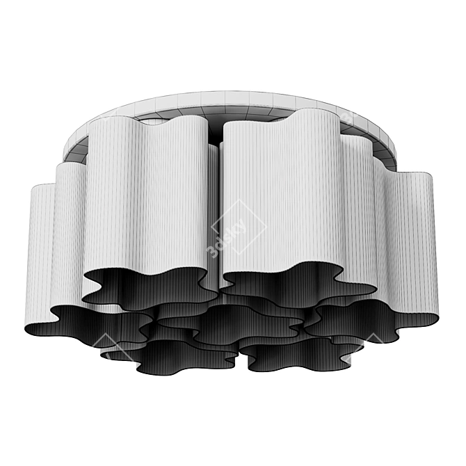 Nubi Golden Metal Ceiling Lamp 3D model image 3