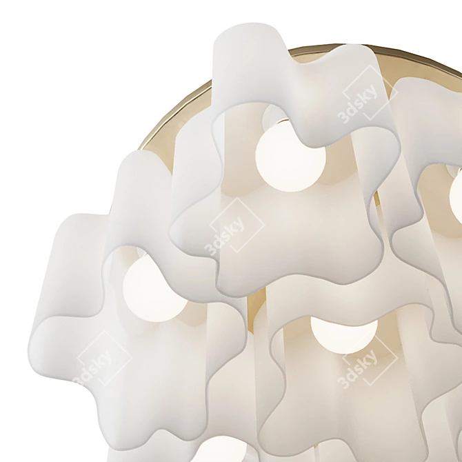 Nubi Golden Metal Ceiling Lamp 3D model image 5