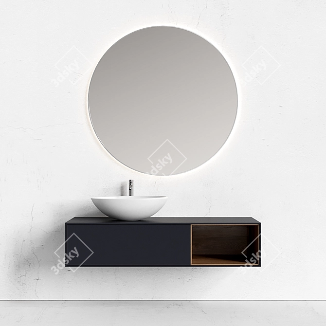 VIVOMOBILI Suspended Sink Vanity 3D model image 1