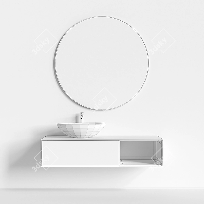 VIVOMOBILI Suspended Sink Vanity 3D model image 3