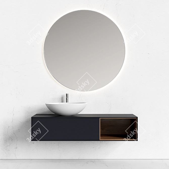 VIVOMOBILI Suspended Sink Vanity 3D model image 4