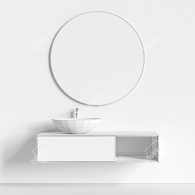 VIVOMOBILI Suspended Sink Vanity 3D model image 7