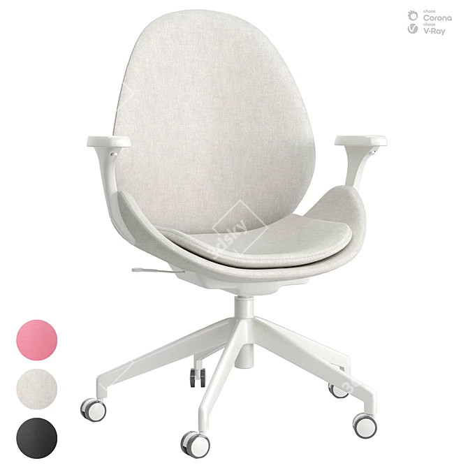 Ergonomic Hattefjall Office Chair Beige 3D model image 1