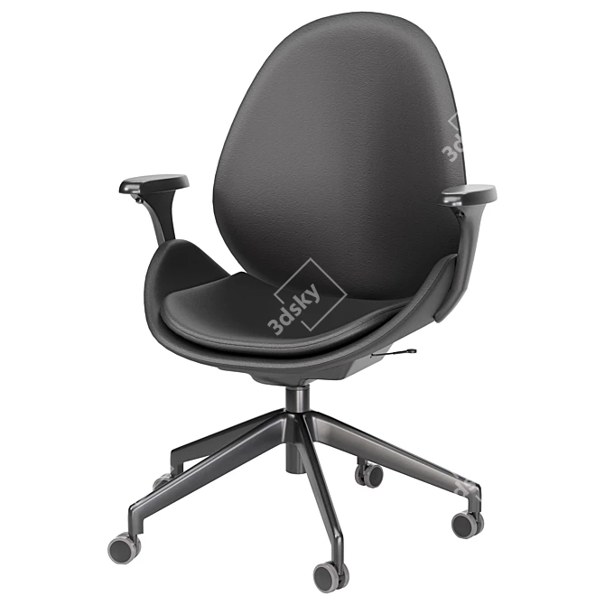 Ergonomic Hattefjall Office Chair Beige 3D model image 3