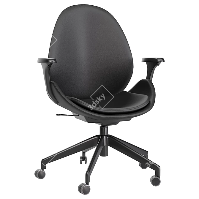 Ergonomic Hattefjall Office Chair Beige 3D model image 4