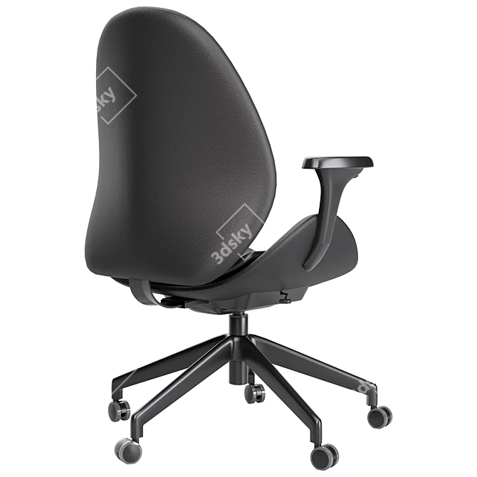 Ergonomic Hattefjall Office Chair Beige 3D model image 5