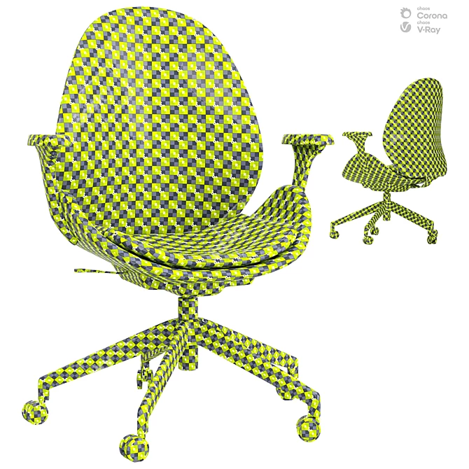 Ergonomic Hattefjall Office Chair Beige 3D model image 6