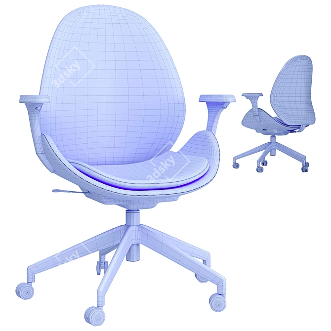 Ergonomic Hattefjall Office Chair Beige 3D model image 7