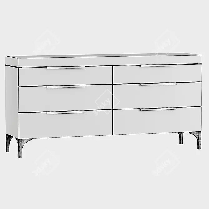 Modern Bridge 6-Drawer Dresser 3D model image 2