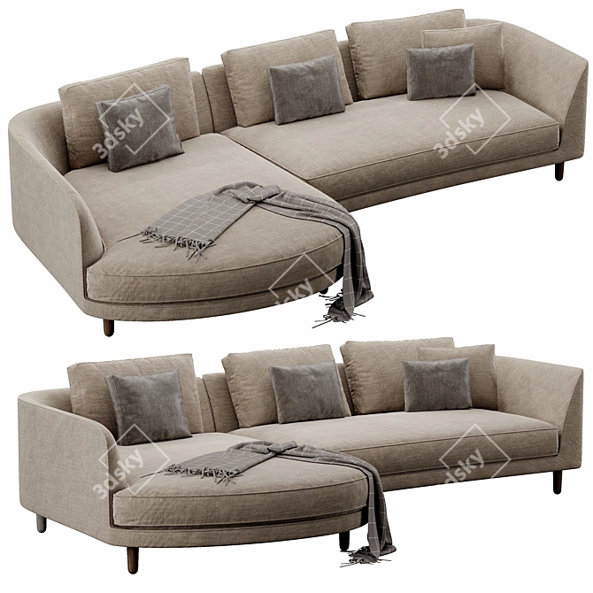 Modern Rolf Benz Kumo Sofa 3D model image 2