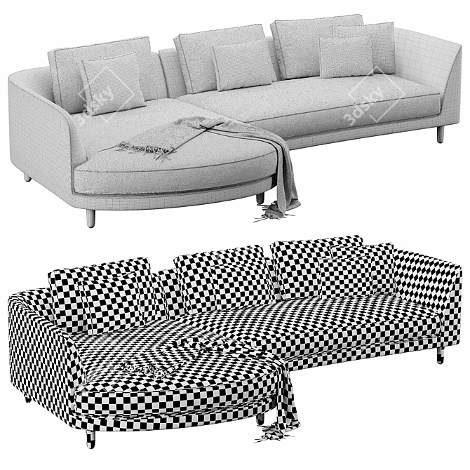 Modern Rolf Benz Kumo Sofa 3D model image 5