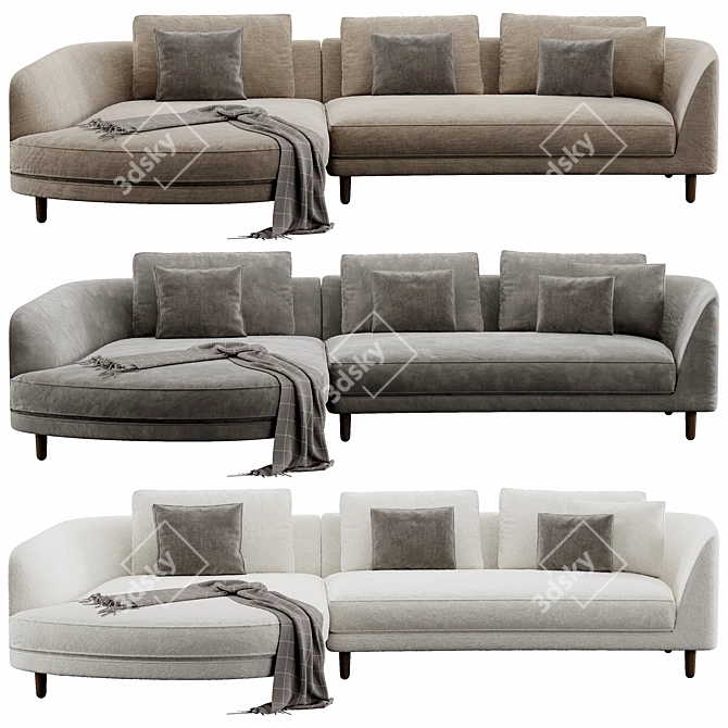 Modern Rolf Benz Kumo Sofa 3D model image 6