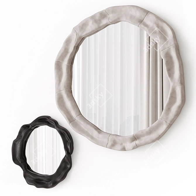 Handcrafted Ceramic Mirror Set 3D model image 3