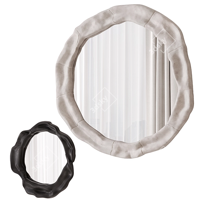 Handcrafted Ceramic Mirror Set 3D model image 10